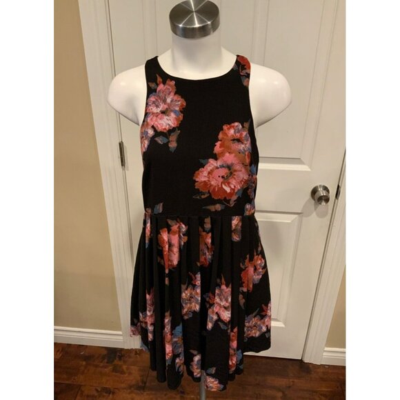 Free People Black Twilight Combo Pink & Blue Floral Print Dress Size 4 NWT! $128 - Picture 1 of 8